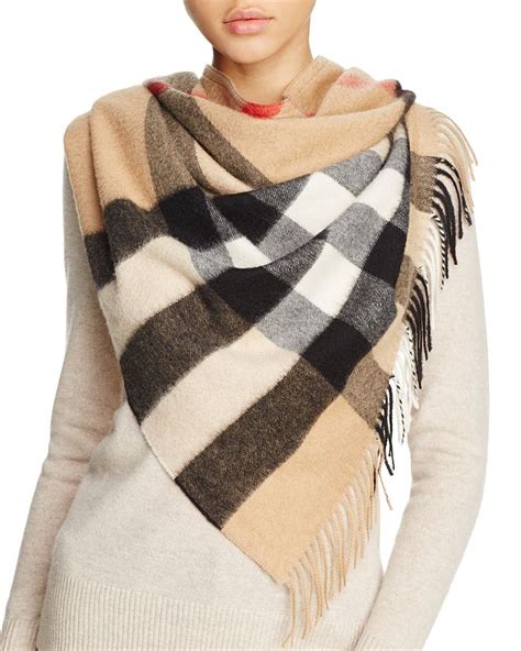 burberry cashmere checkered fringe bandana scarf|Women’s Luxury Cashmere Scarves .